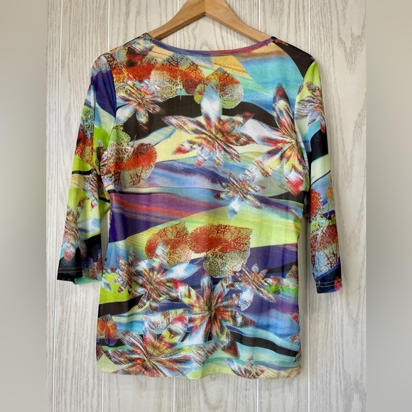 Calm Multicolored, Multi print, Artsy, BoHo, Unique, skirt and shirt set, size M - Picture 7 of 8